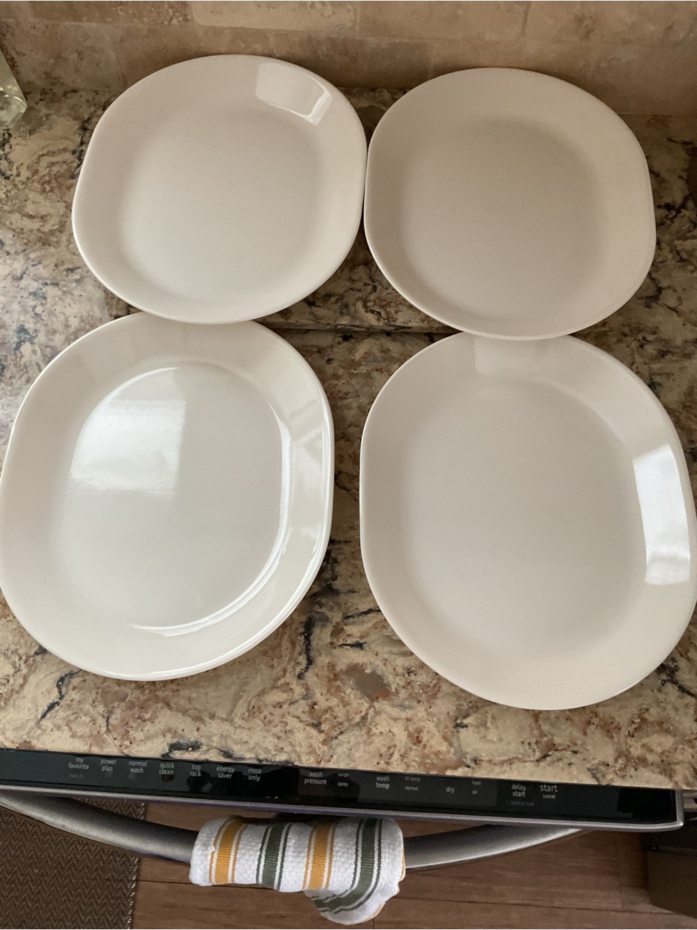 Corelle White Frost Ceramic Dinner Plates - Set of 4